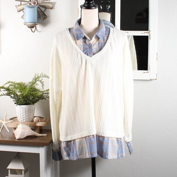 New York Laundry Layered Top, XL, NWT - Picture 1 of 5